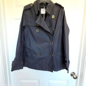 Old Navy Vintage Button Up Trench Coat Large Women's